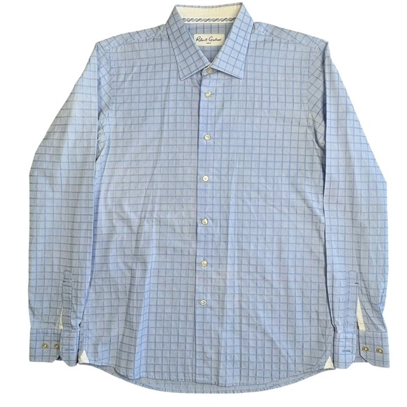 Robert Graham Other - Robert Graham Long Sleeve Shirt Mens XL* Light Blue Check Spread Collar Snap